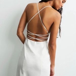 Zara White Linen Blend Dress
